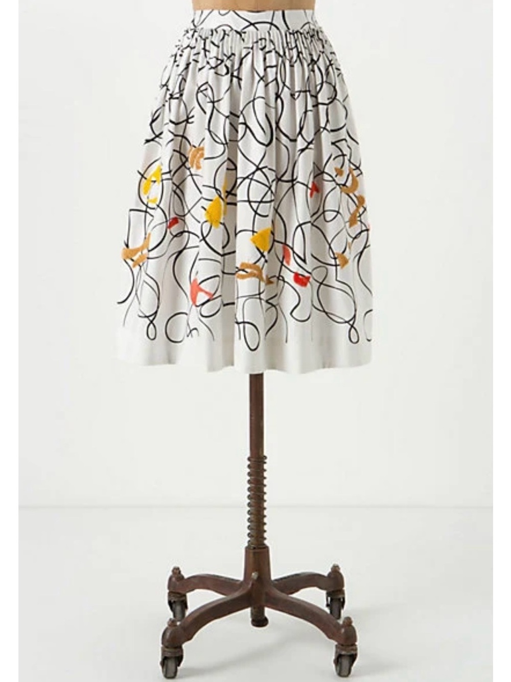 Anthropologie Maeve cotton shaped swirled full skirt size 8